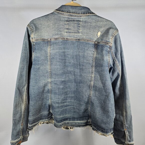 Sonoma Goods for Like Everyday Jean Trucker Jacket Distressed & Frayed XXL (Q-5) - Picture 6 of 8